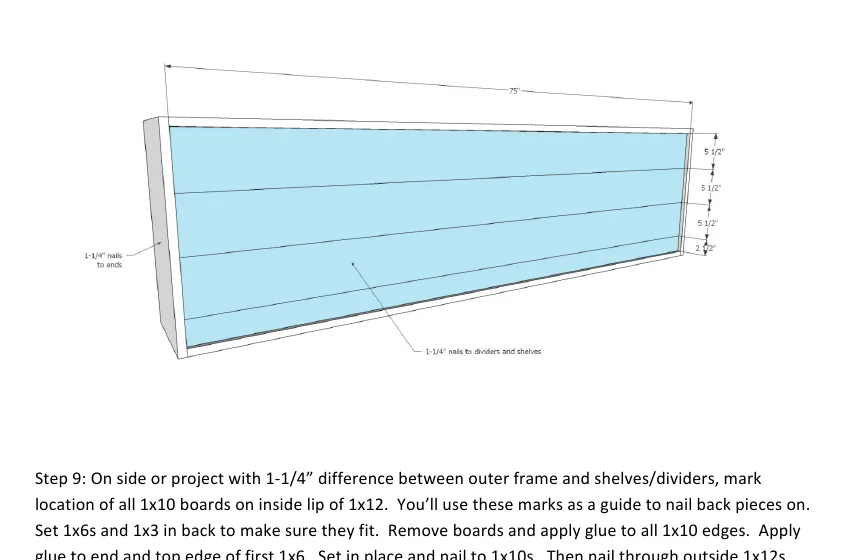Platform Bed with Side Storage 1x12 Divider Shelf, step 9