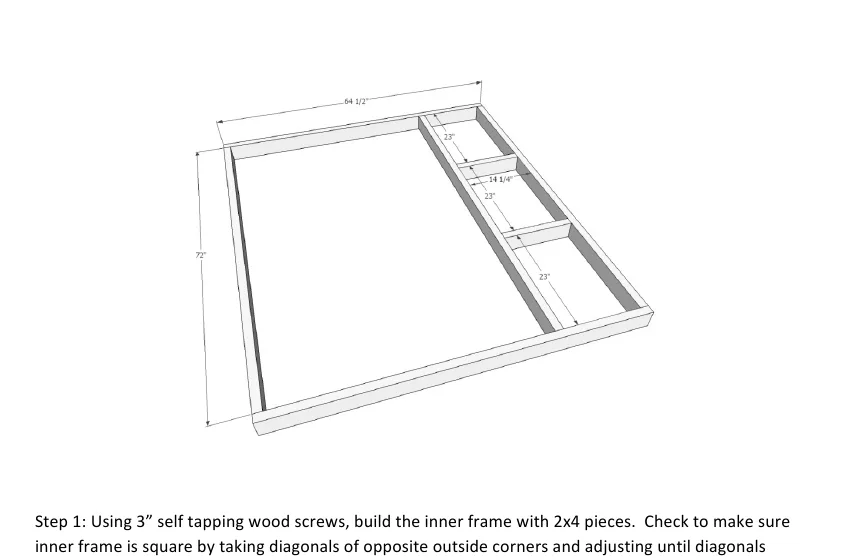 Platform Bed with Side Storage 1x12 Divider Shelf, step 1