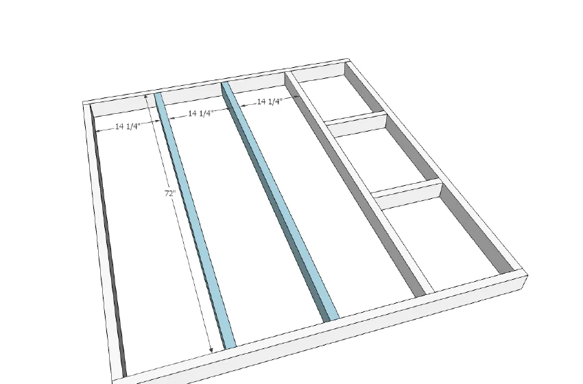 Platform Bed with Side Storage 1x12 Divider Shelf, step 2