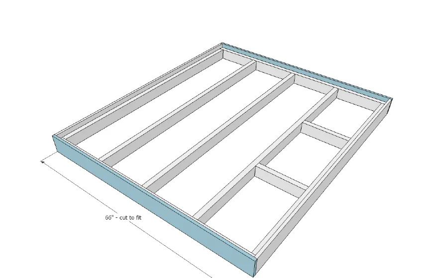 Platform Bed with Side Storage 1x12 Divider Shelf, step 4