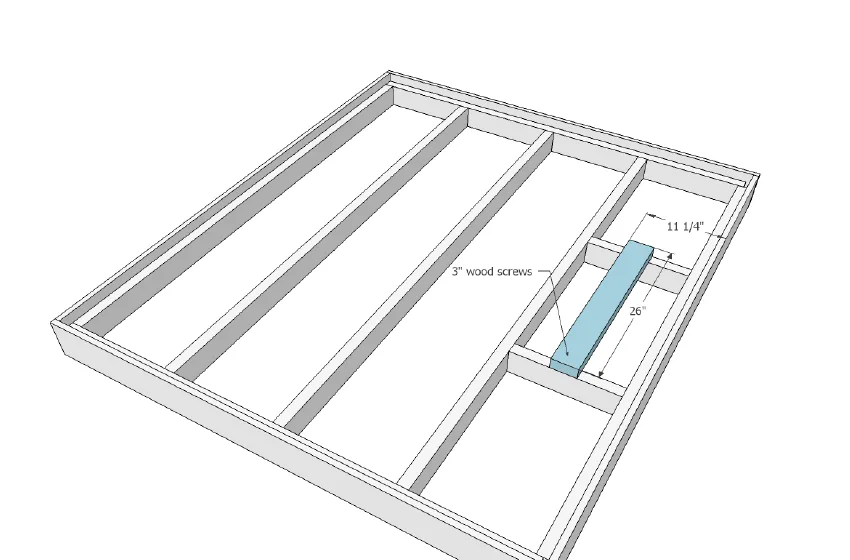 Platform Bed with Side Storage 1x12 Divider Shelf, step 5