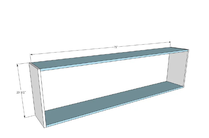 Platform Bed with Side Storage 1x12 Divider Shelf, step 6