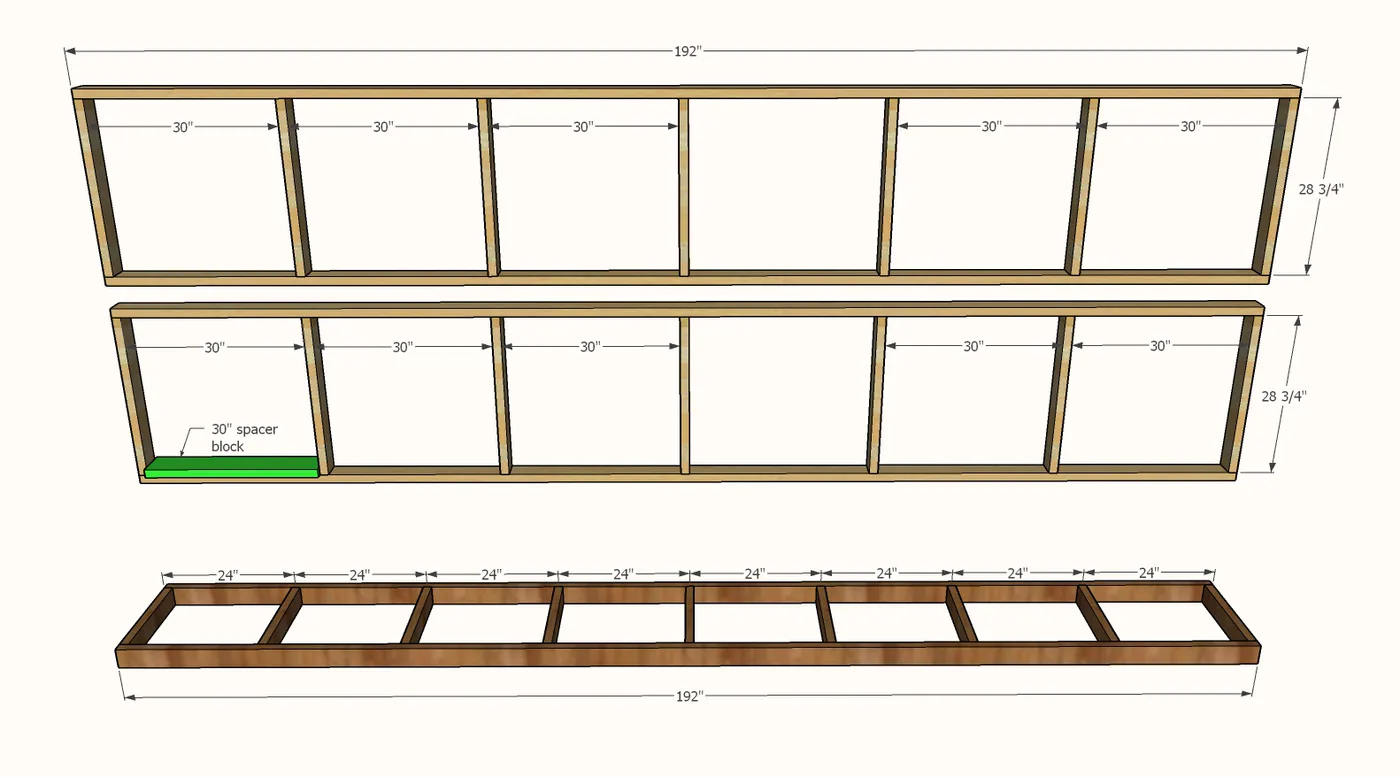Pony Wall Workbench, step 1