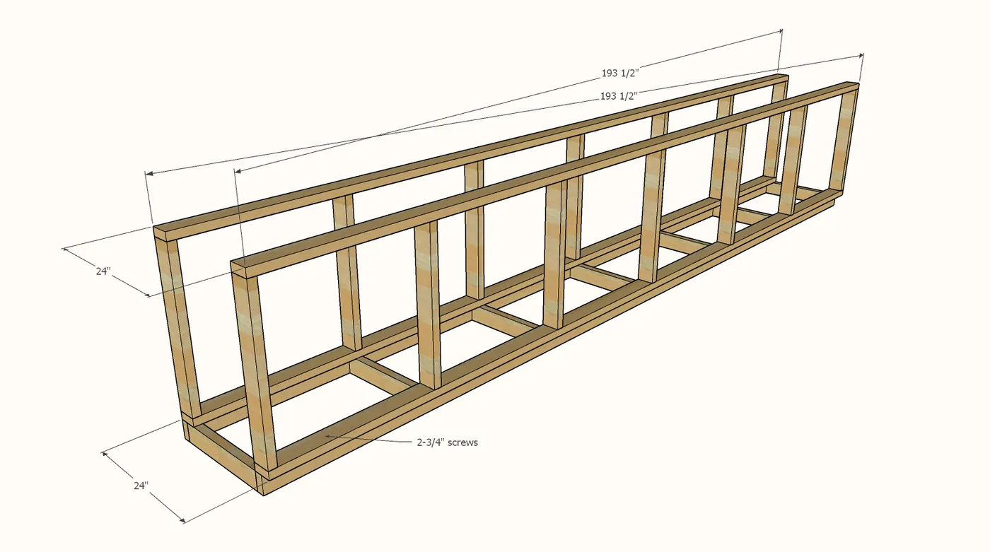 Pony Wall Workbench, step 2