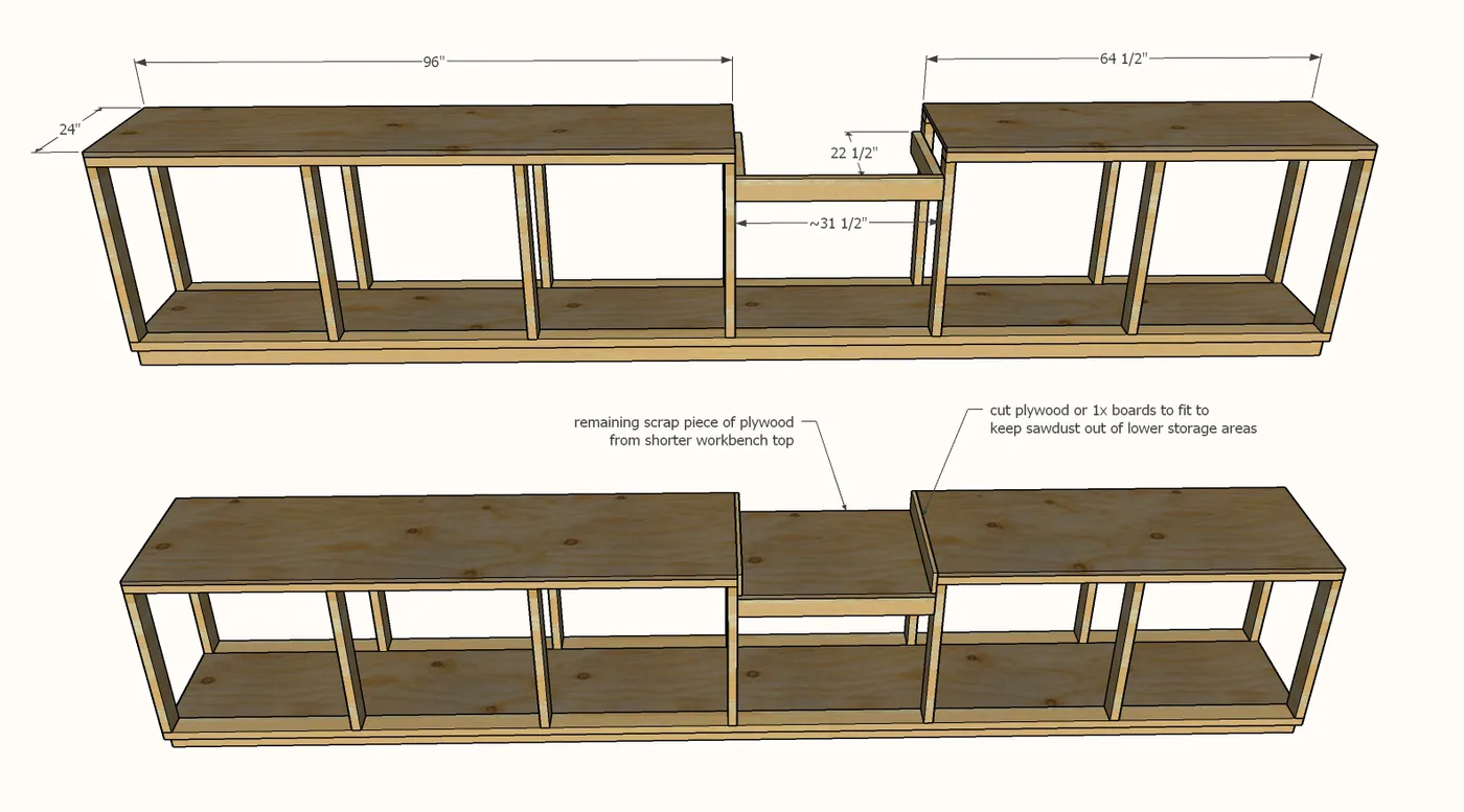 Pony Wall Workbench, step 4