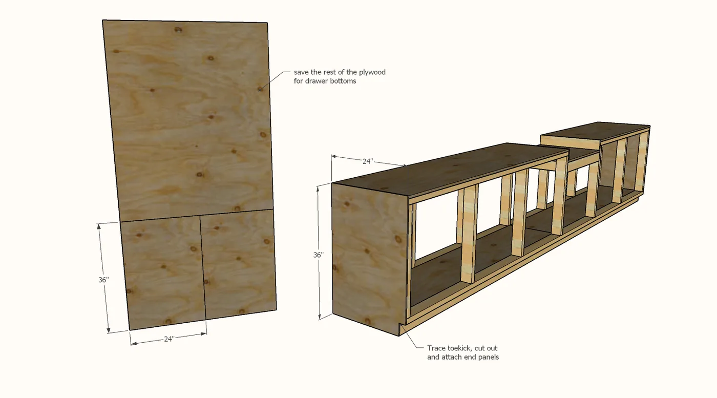 Pony Wall Workbench, step 5