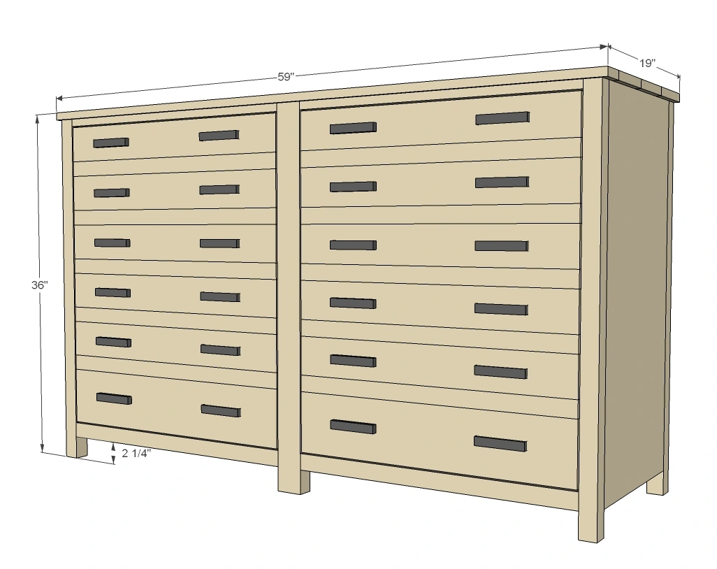Printer's Console Table dimension diagram 1