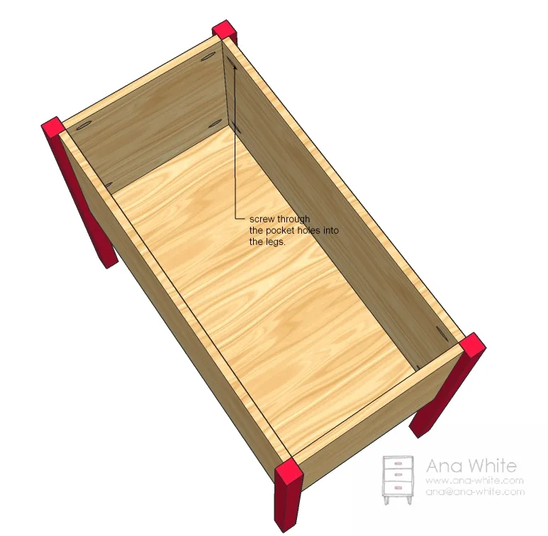 Raised Farmhouse Toy & Blanket Bin, step 5
