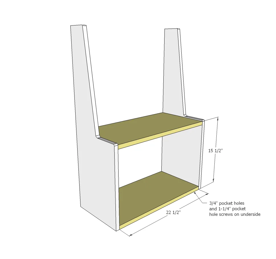 Retro Wood Toy Pretend Play Kitchen Dish Hutch, step 2