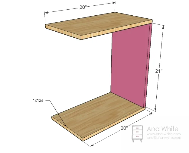 Rolling C End Table or Sofa Table, step 1