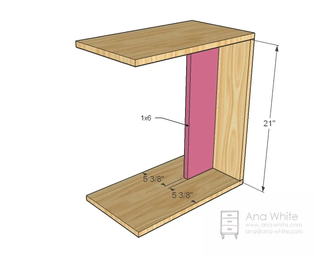 Rolling C End Table or Sofa Table, step 2