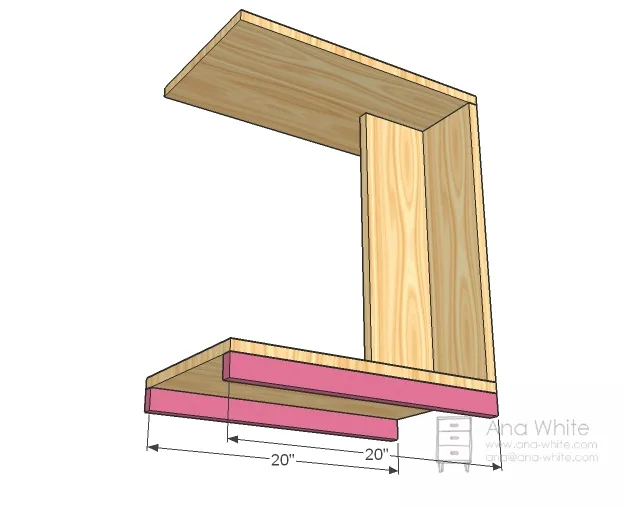 Rolling C End Table or Sofa Table, step 3