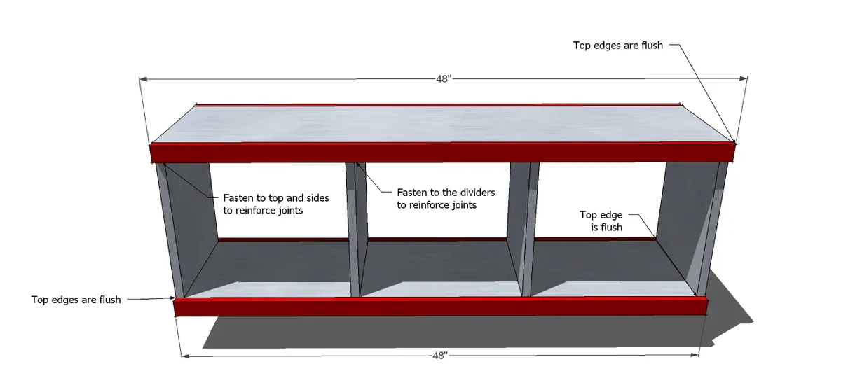 Rolling Cubby Bench, step 2