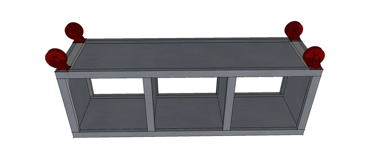 Rolling Cubby Bench, step 5