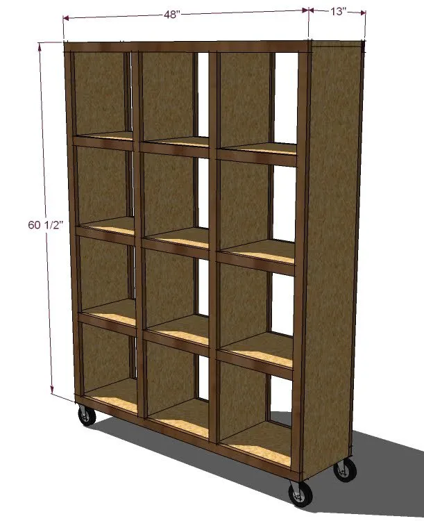 Rolling Room Divider Cubbies, step 1