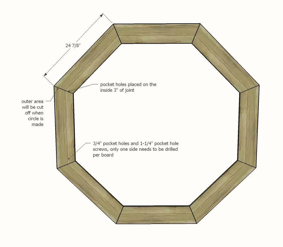 Round 2x4 Farmhouse Table Base, step 5