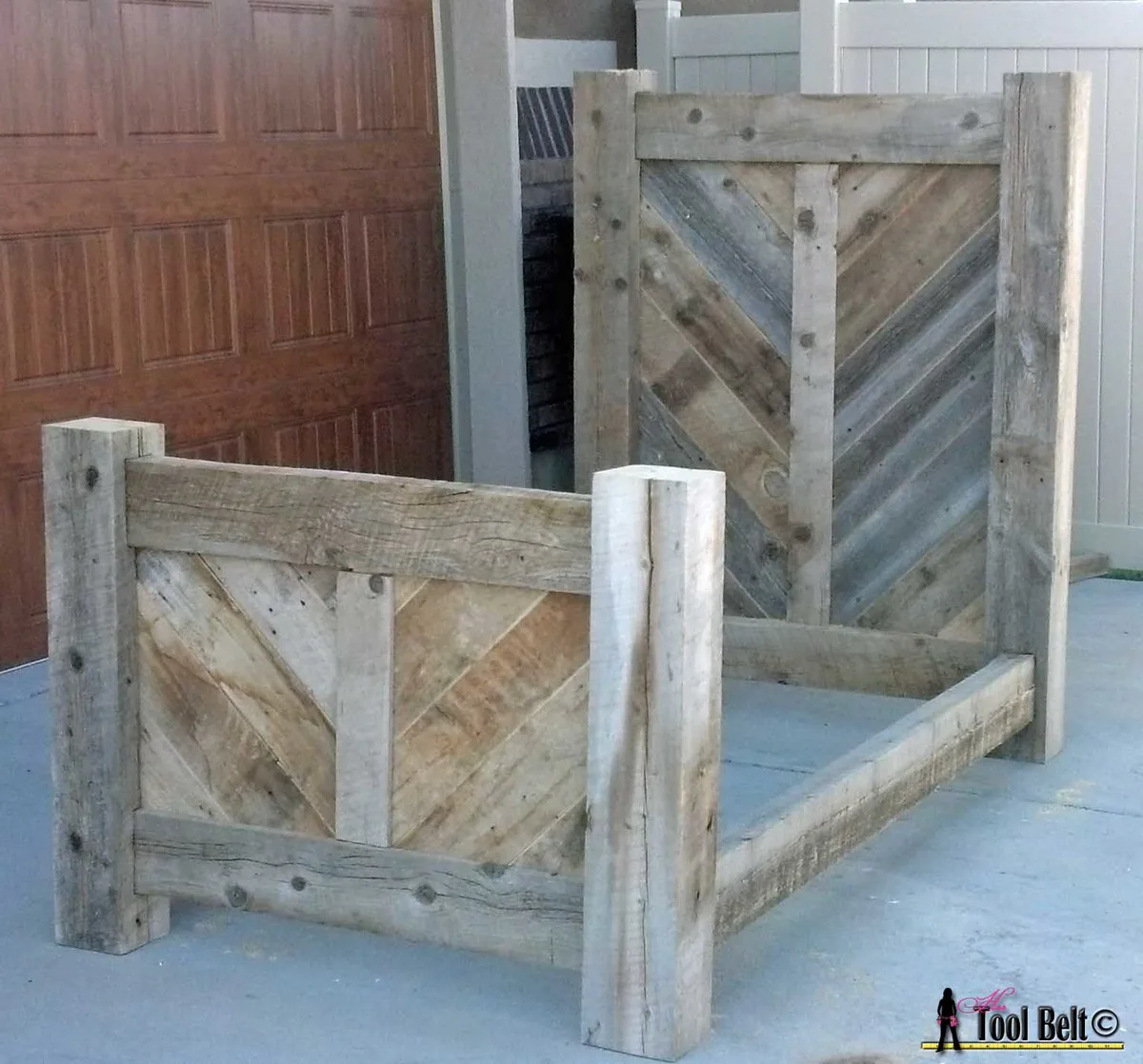 Rustic barnwood bed, step 11