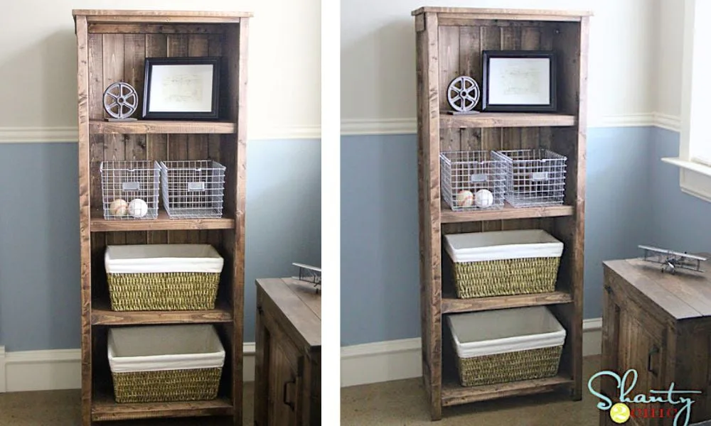 Rustic Bookshelf Plans with 2x2 Face Frames