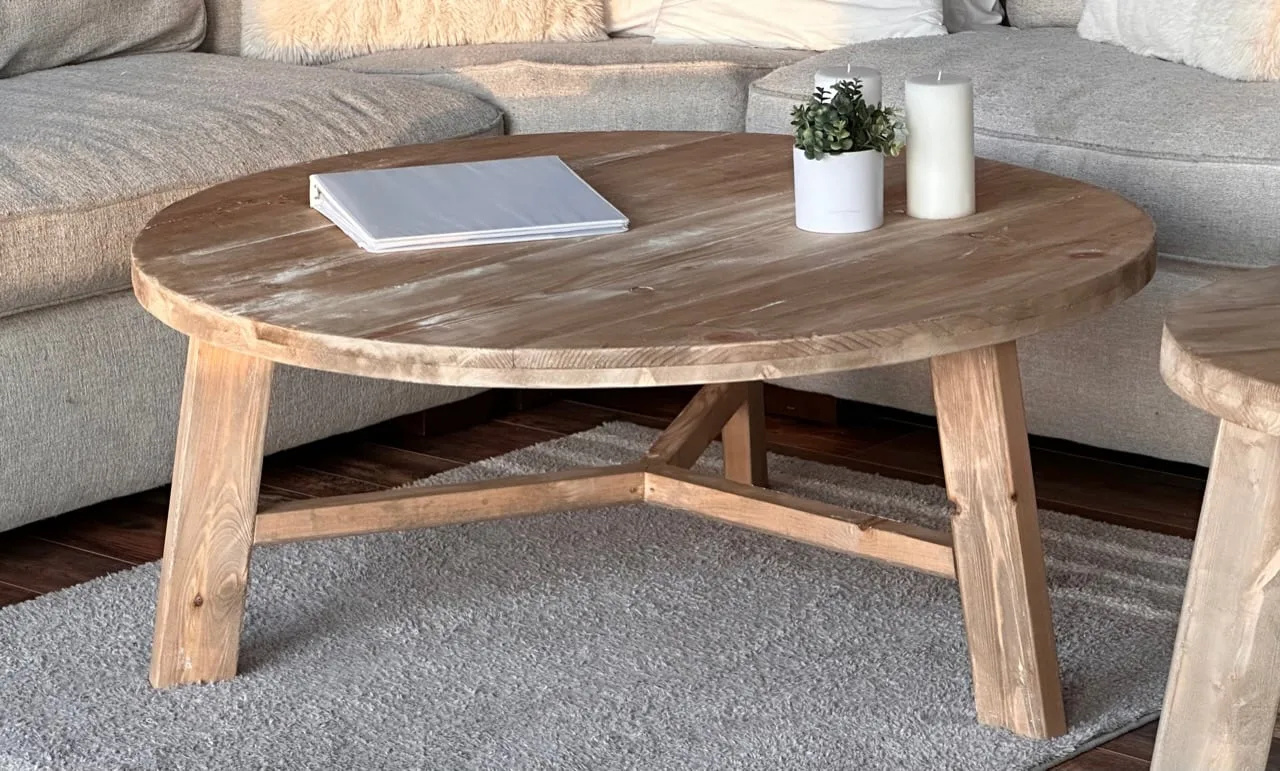 Rustic Farmhouse Round Coffee Table