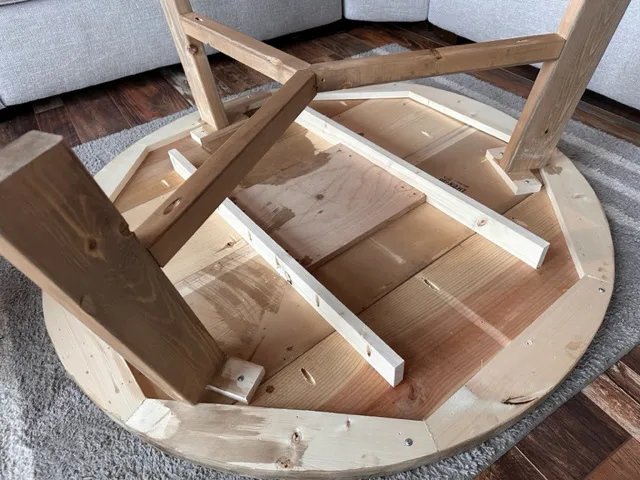 Rustic Farmhouse Round Coffee Table, step 10