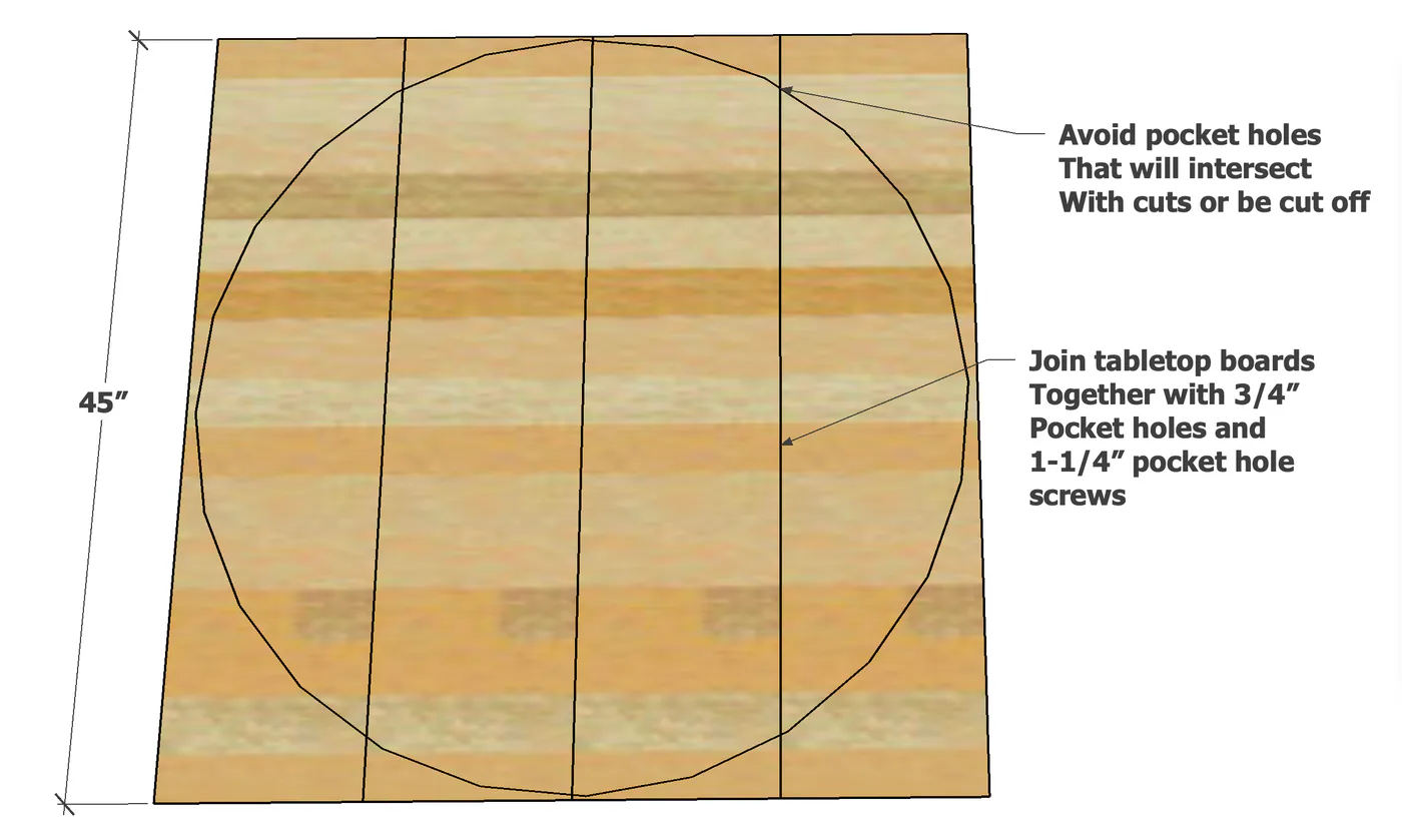 Rustic Farmhouse Round Coffee Table, step 1
