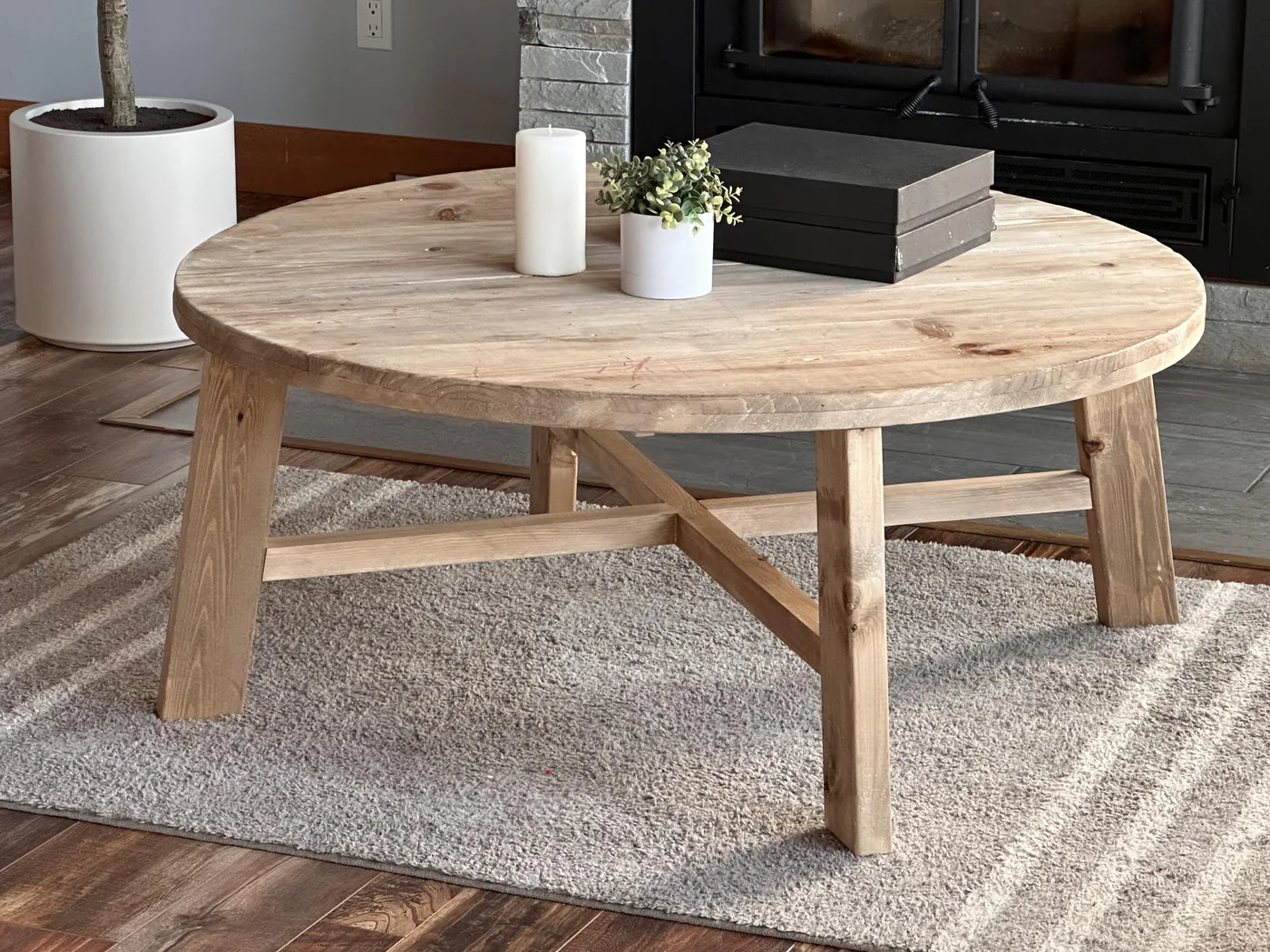 Rustic Farmhouse Round Grand Coffee Table