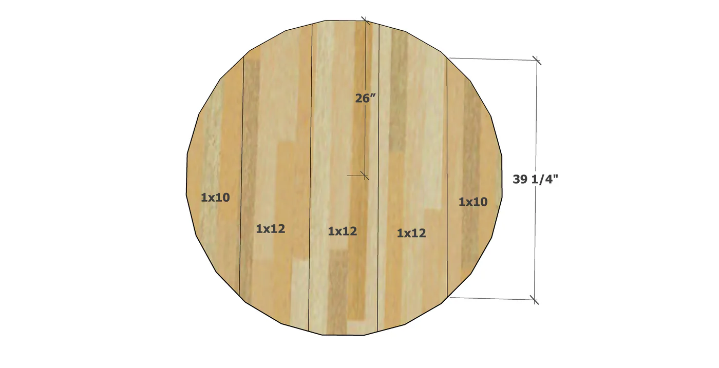Rustic Farmhouse Round Grand Coffee Table, step 1