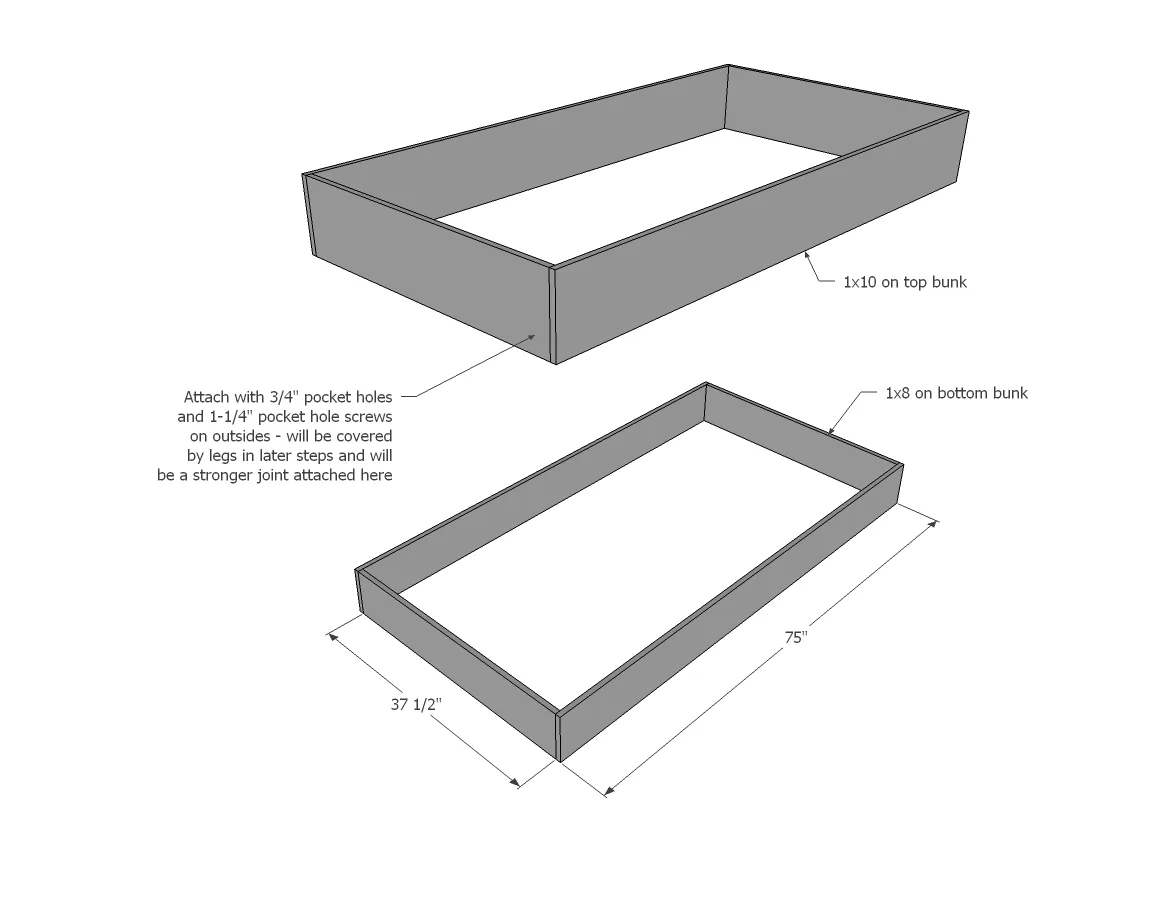Rustic Modern Bunk Bed, step 1
