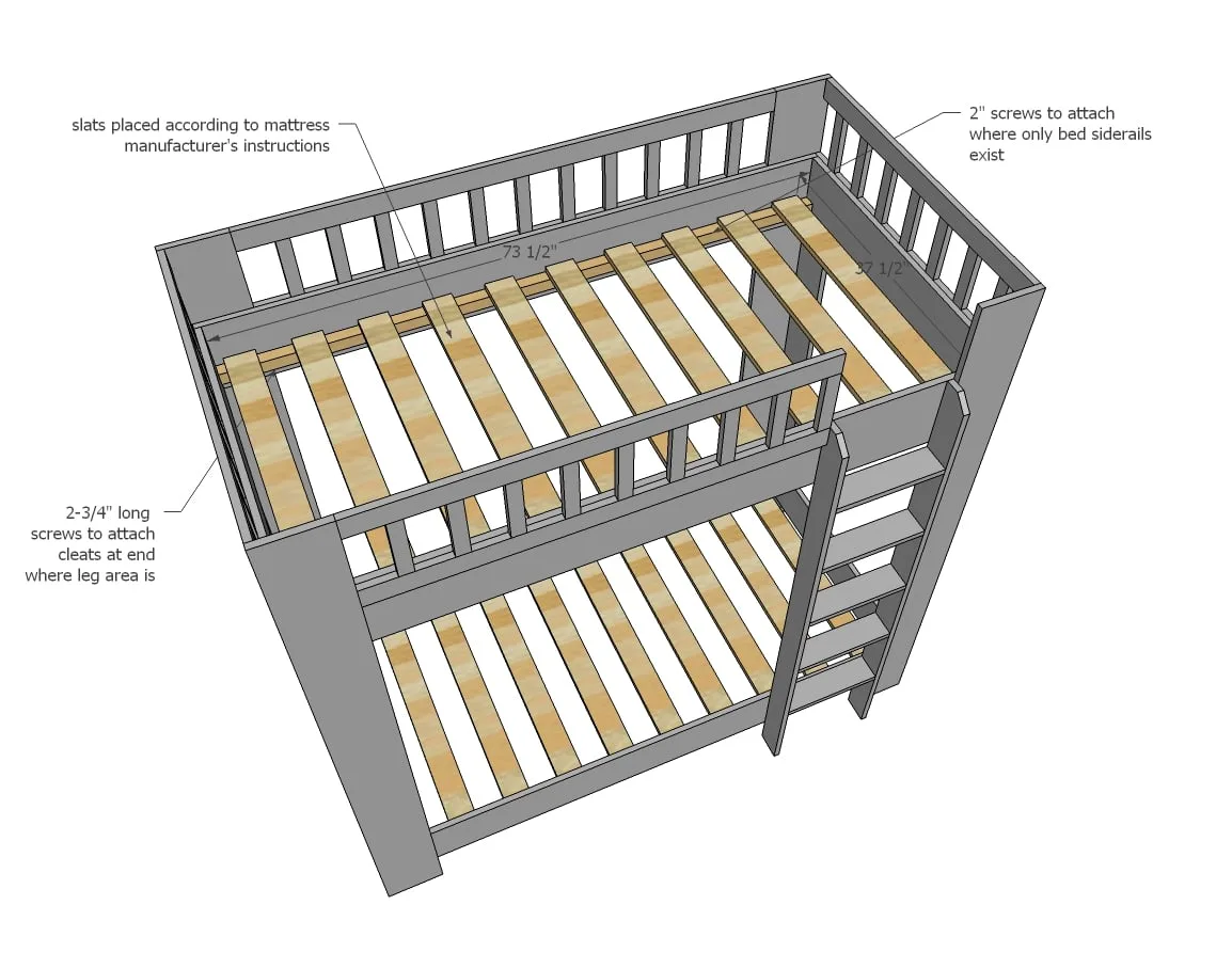 Rustic Modern Bunk Bed, step 7
