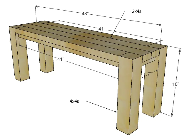Rustic Parsons Farmhouse Table, step 1