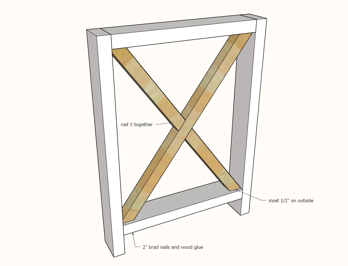 Rustic X Desk, step 2