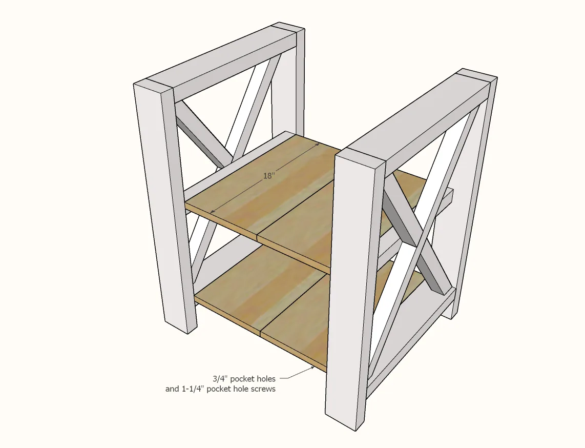 Rustic X Desk, step 4
