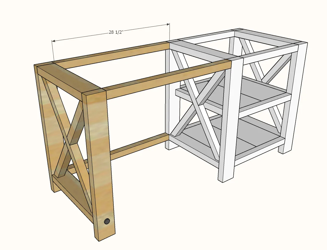 Rustic X Desk, step 6