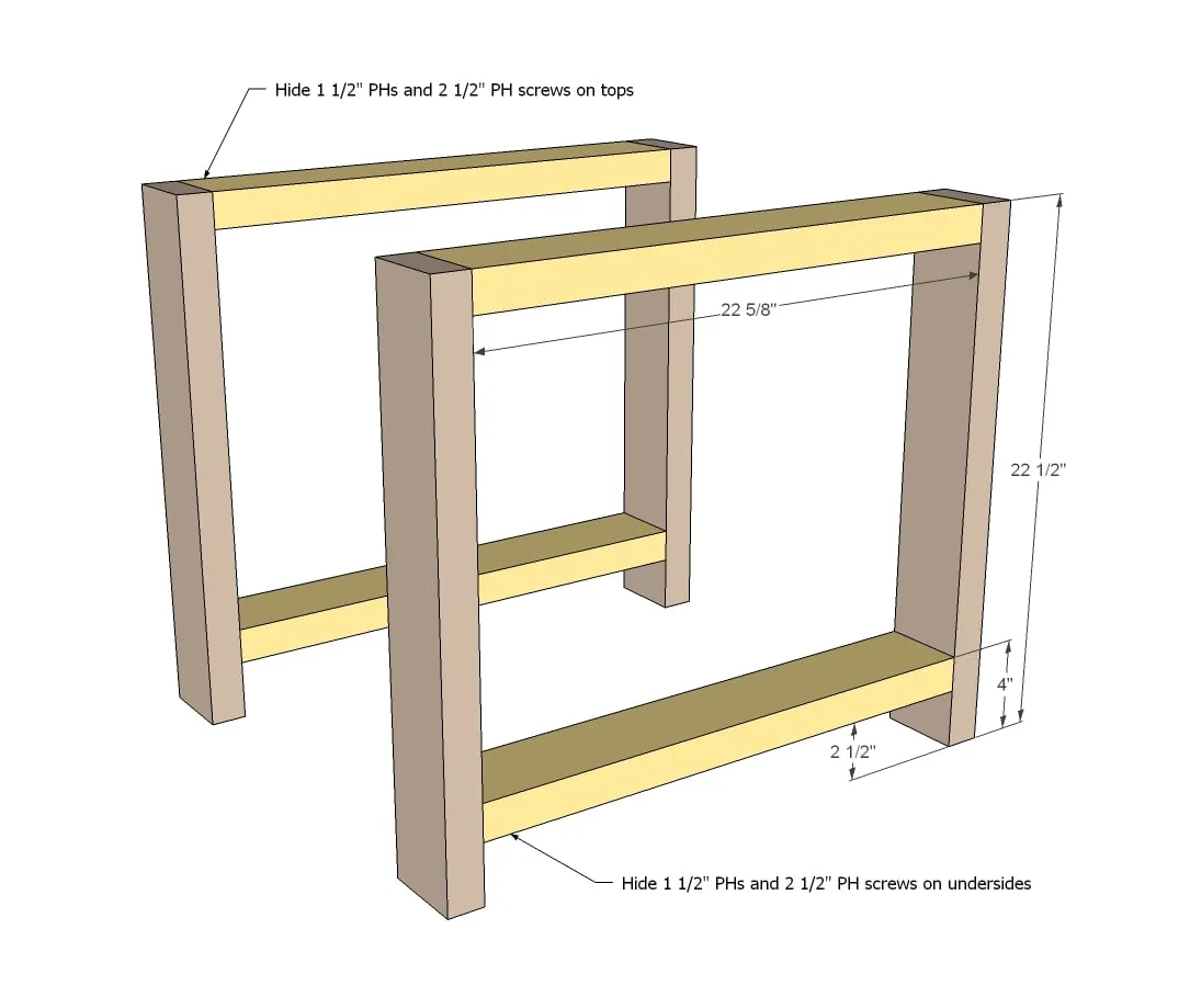Rustic X End Table, step 1
