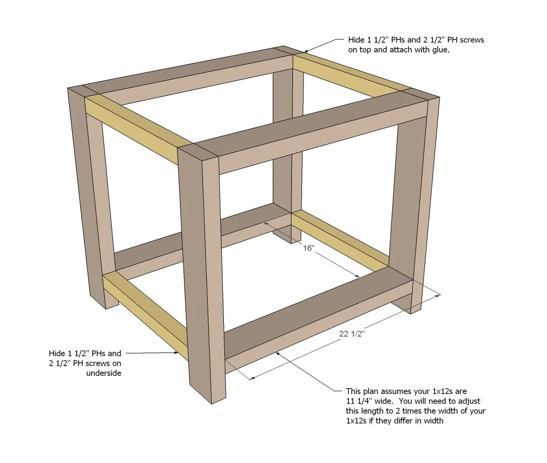 Rustic X End Table, step 2