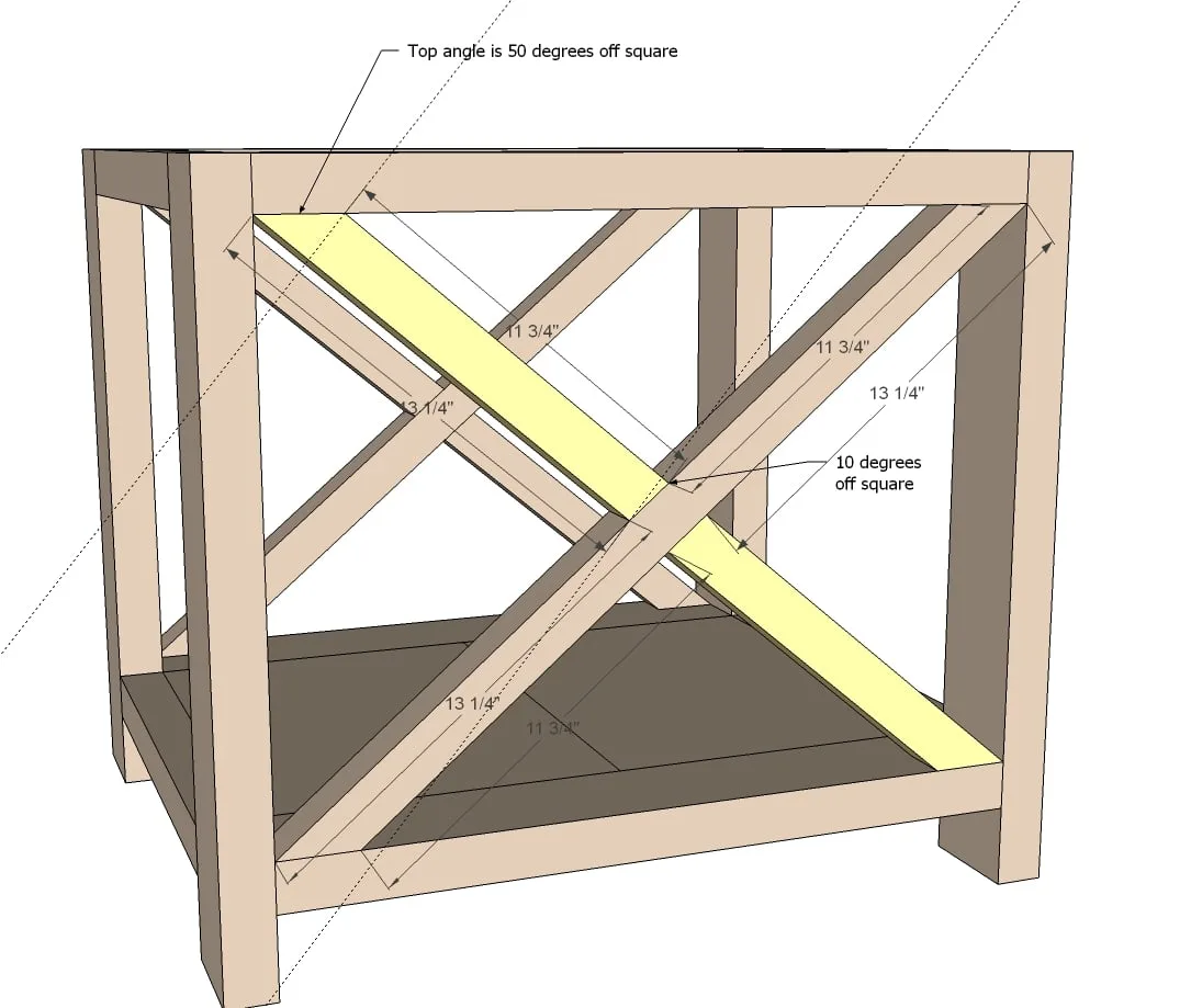 Rustic X End Table, step 5