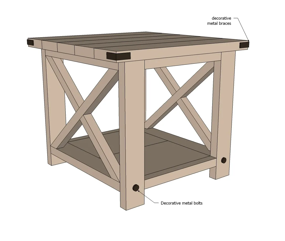 Rustic X End Table, step 7