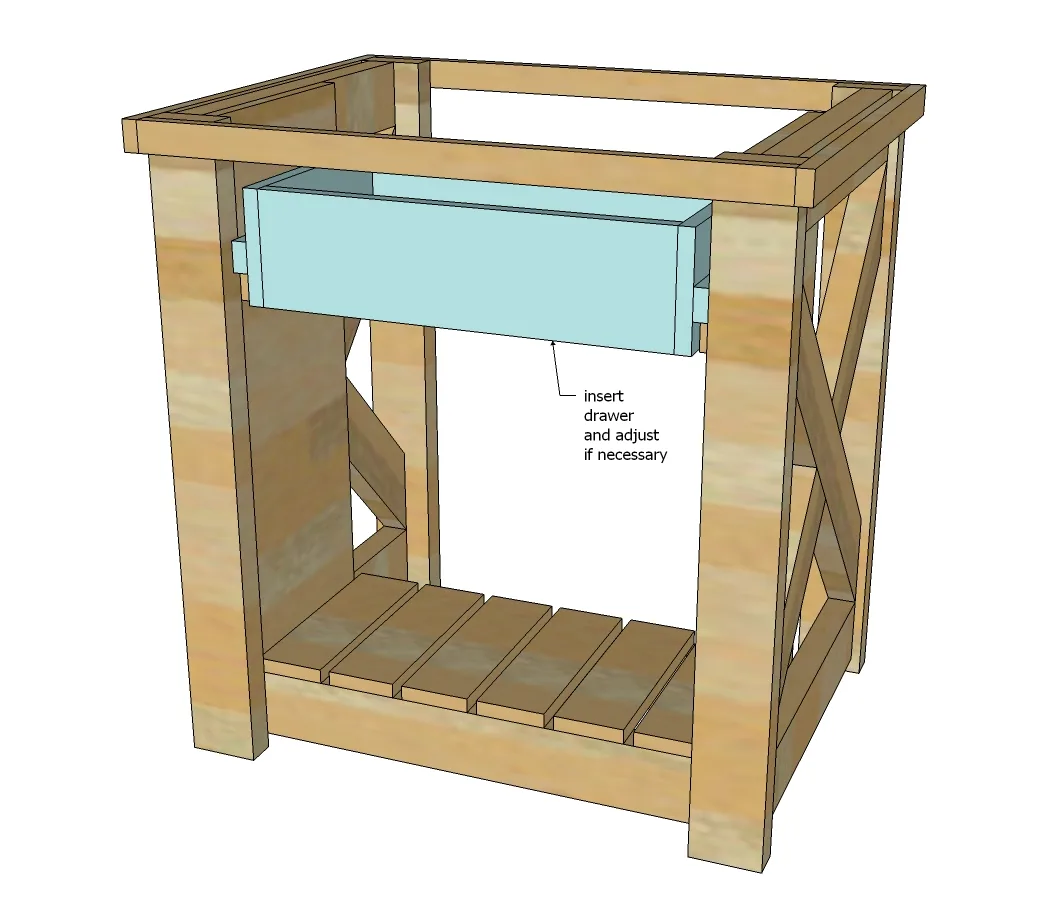 Rustic X Small Rolling Kitchen Island, step 11