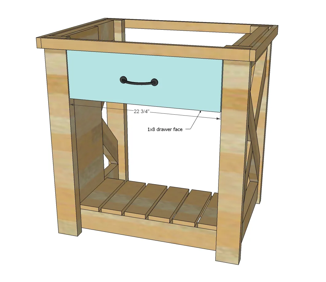Rustic X Small Rolling Kitchen Island, step 12