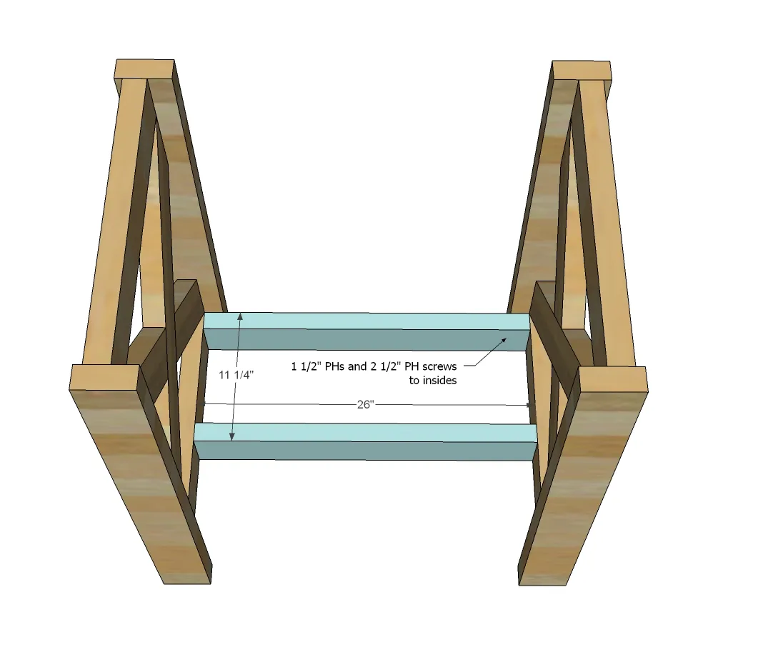 Rustic X Small Rolling Kitchen Island, step 3