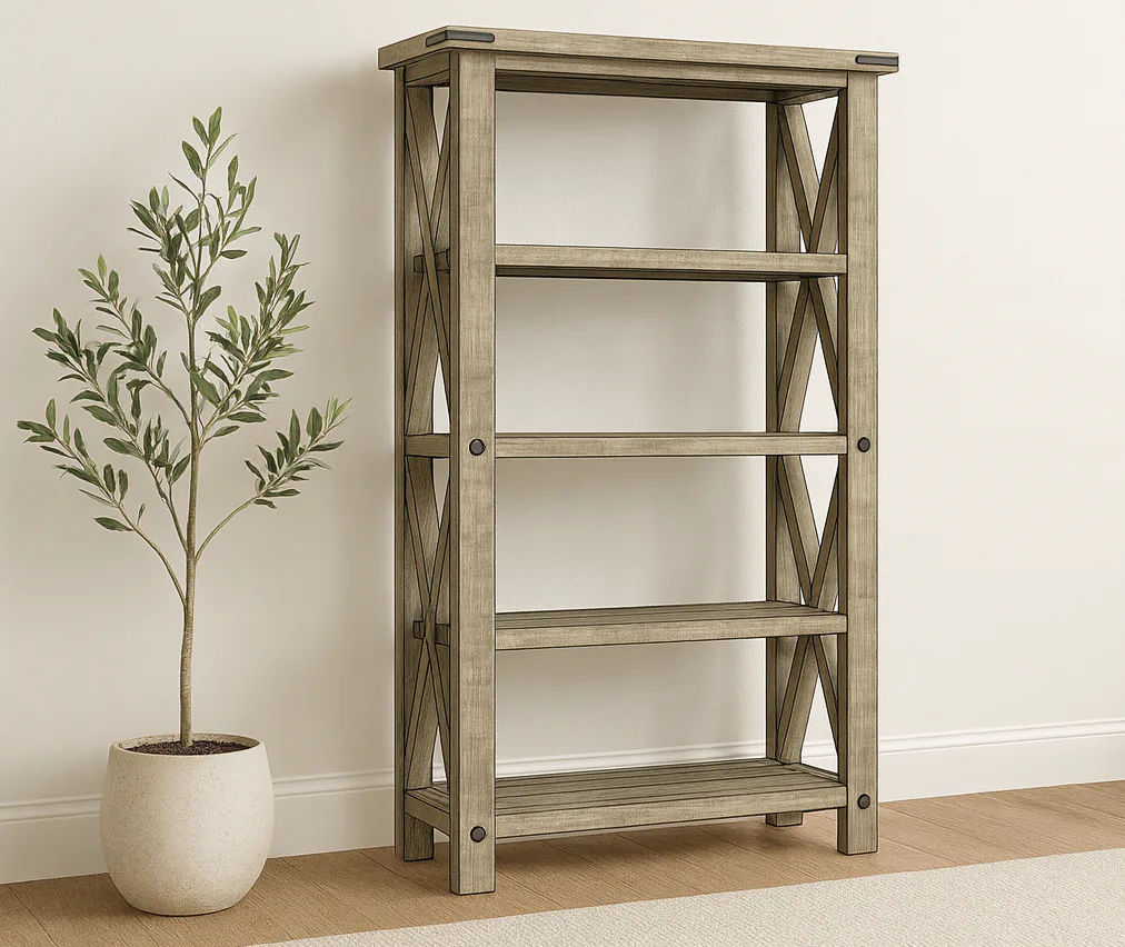 Rustic X Tall Bookshelf
