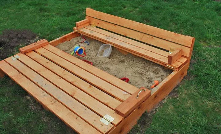 Sand Box with Built-In Seats