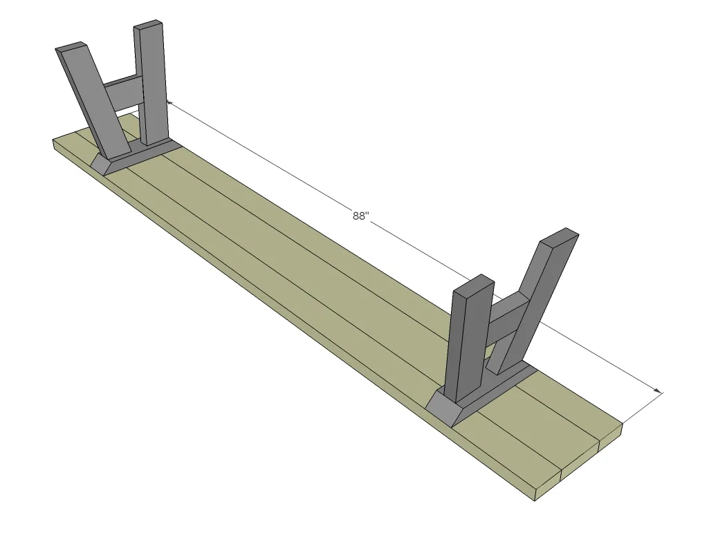 Sawhorse Outdoor Bench, step 3
