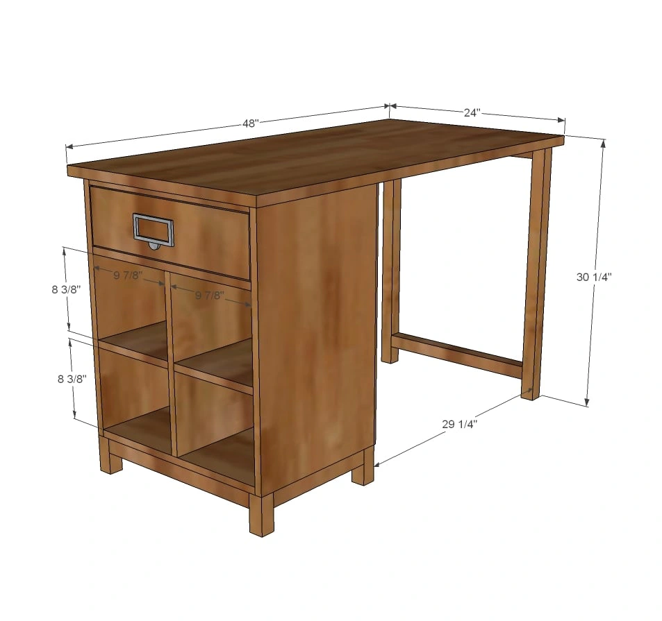 Schoolhouse Project Table Desk dimension diagram 1