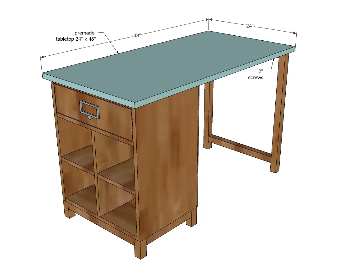 Schoolhouse Project Table Desk, step 9