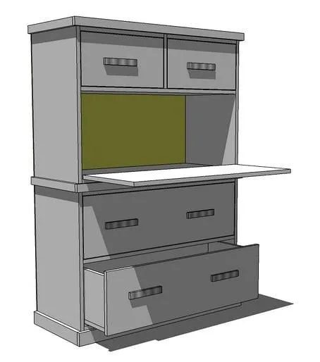 Secretary from the Modular Office Collection, step 1