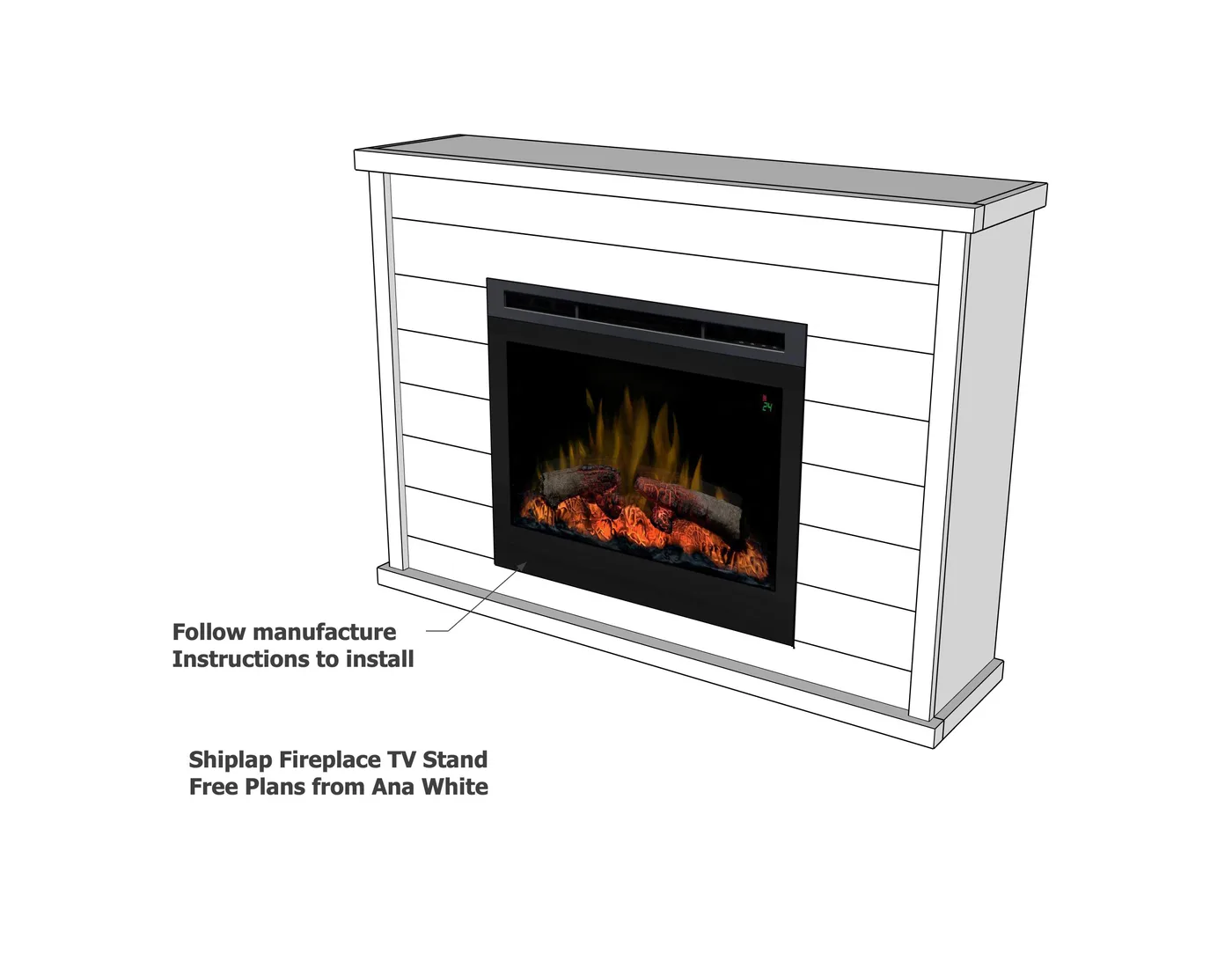 Shiplap Fireplace TV Stand, step 9