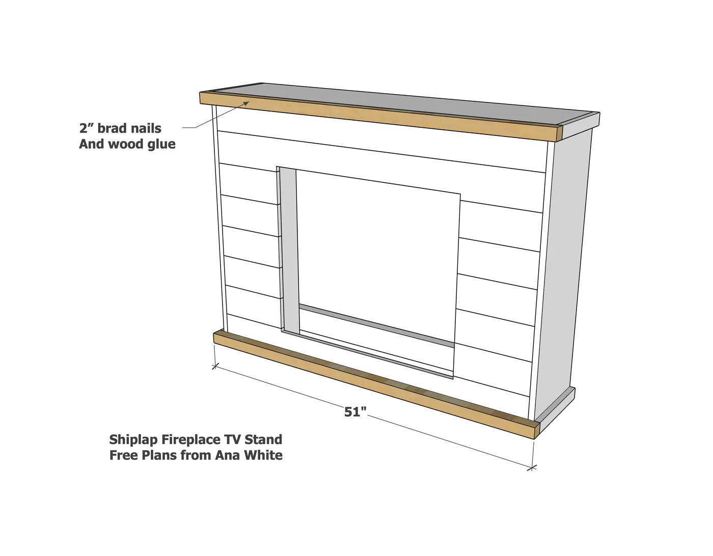 Shiplap Fireplace TV Stand, step 7