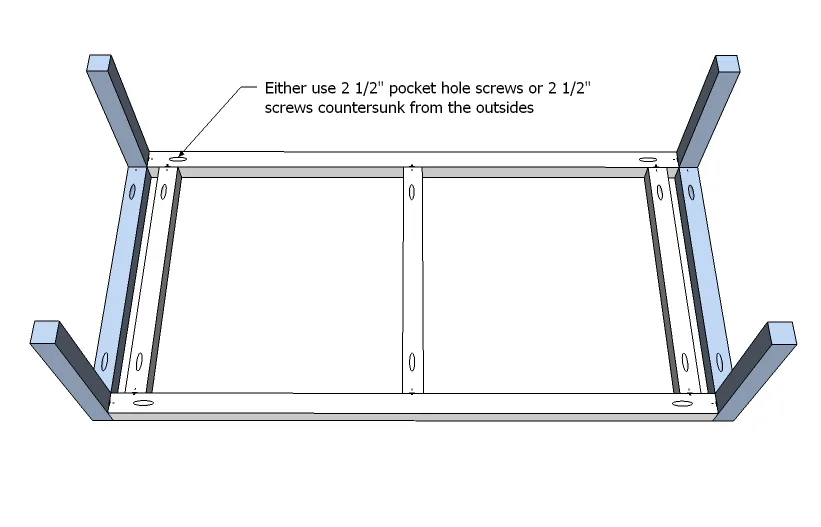 Simple 2x2 Framed Outdoor Coffee Table, step 3