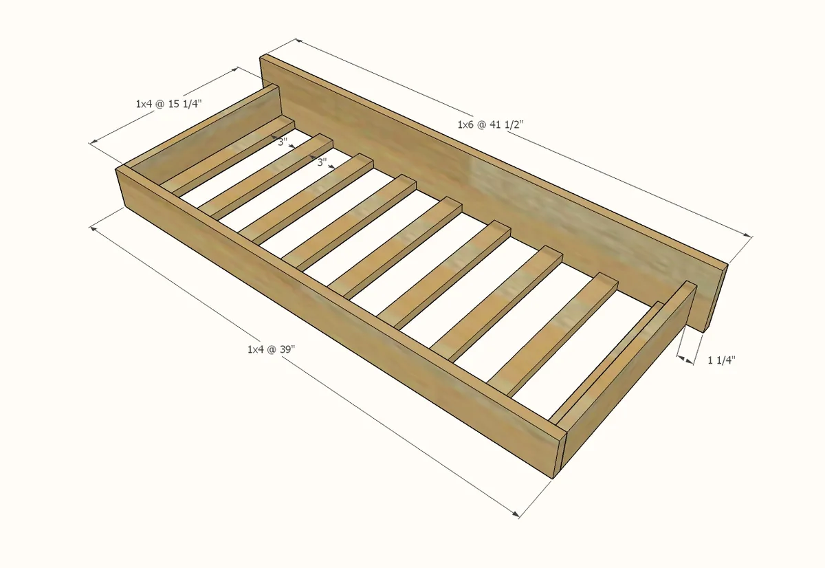 Simple Bench with Hidden Boot Storage, step 3